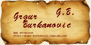 Grgur Burkanović vizit kartica